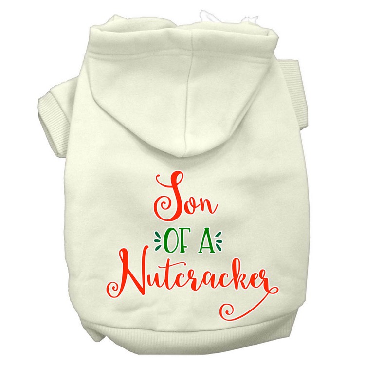 Son of a Nutcracker Screen Print Dog Hoodie Cream XXL